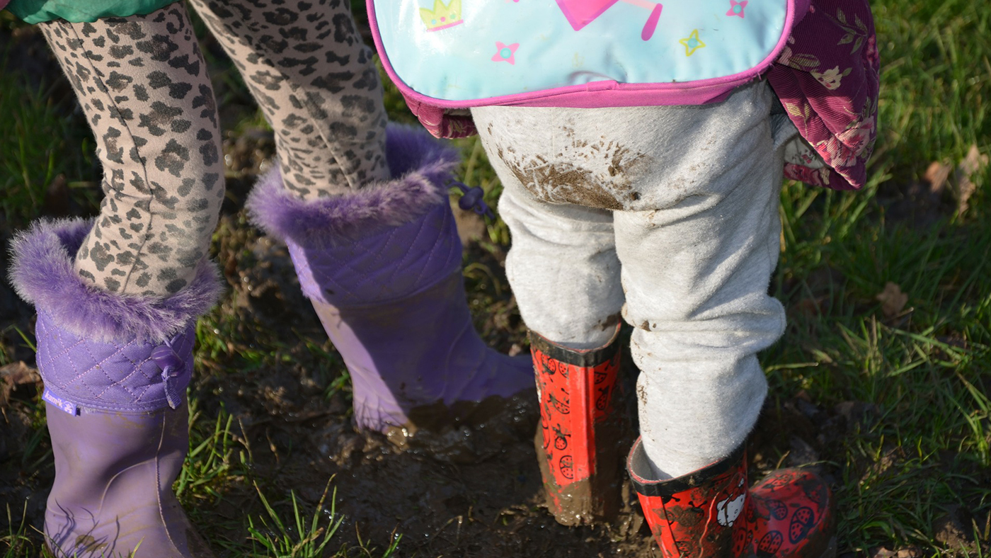 Wellies in mud