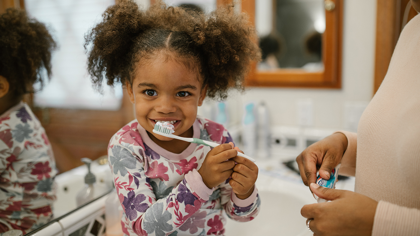 brushing teeth