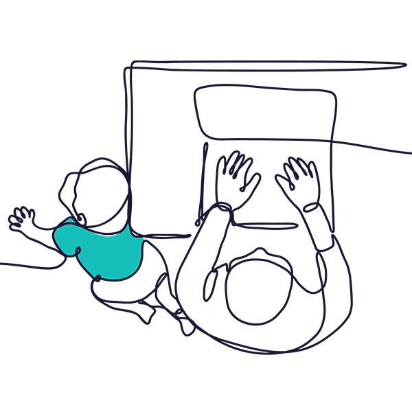 parent on laptop illustration
