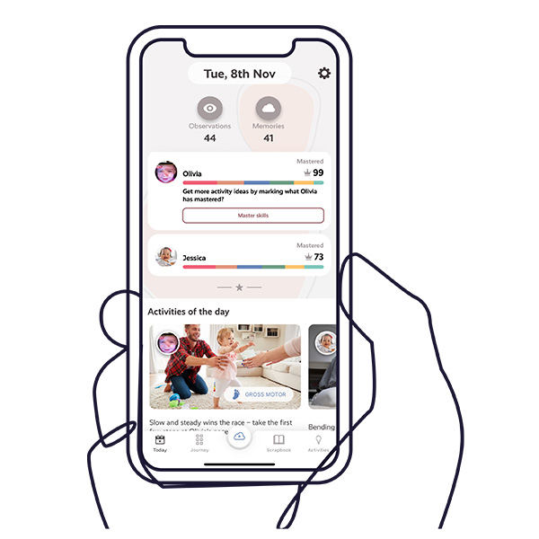 hand holding phone illustration