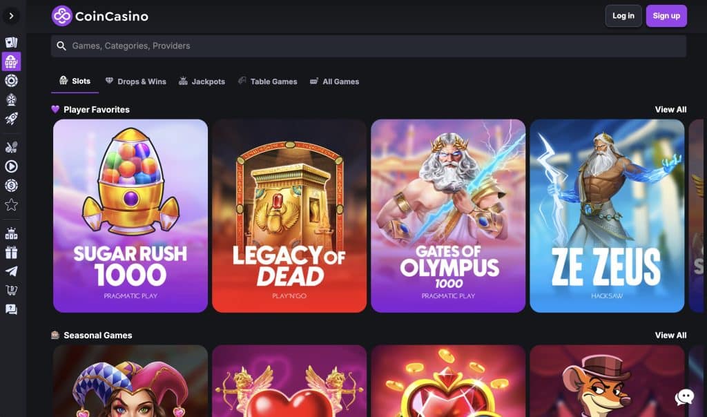 CoinCasino No KYC Bitcoin Casino